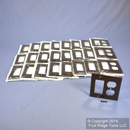 Leviton 80455-B Brown 2-Gang Duplex Decora Plastic Standard Wallplate Cover 25pc