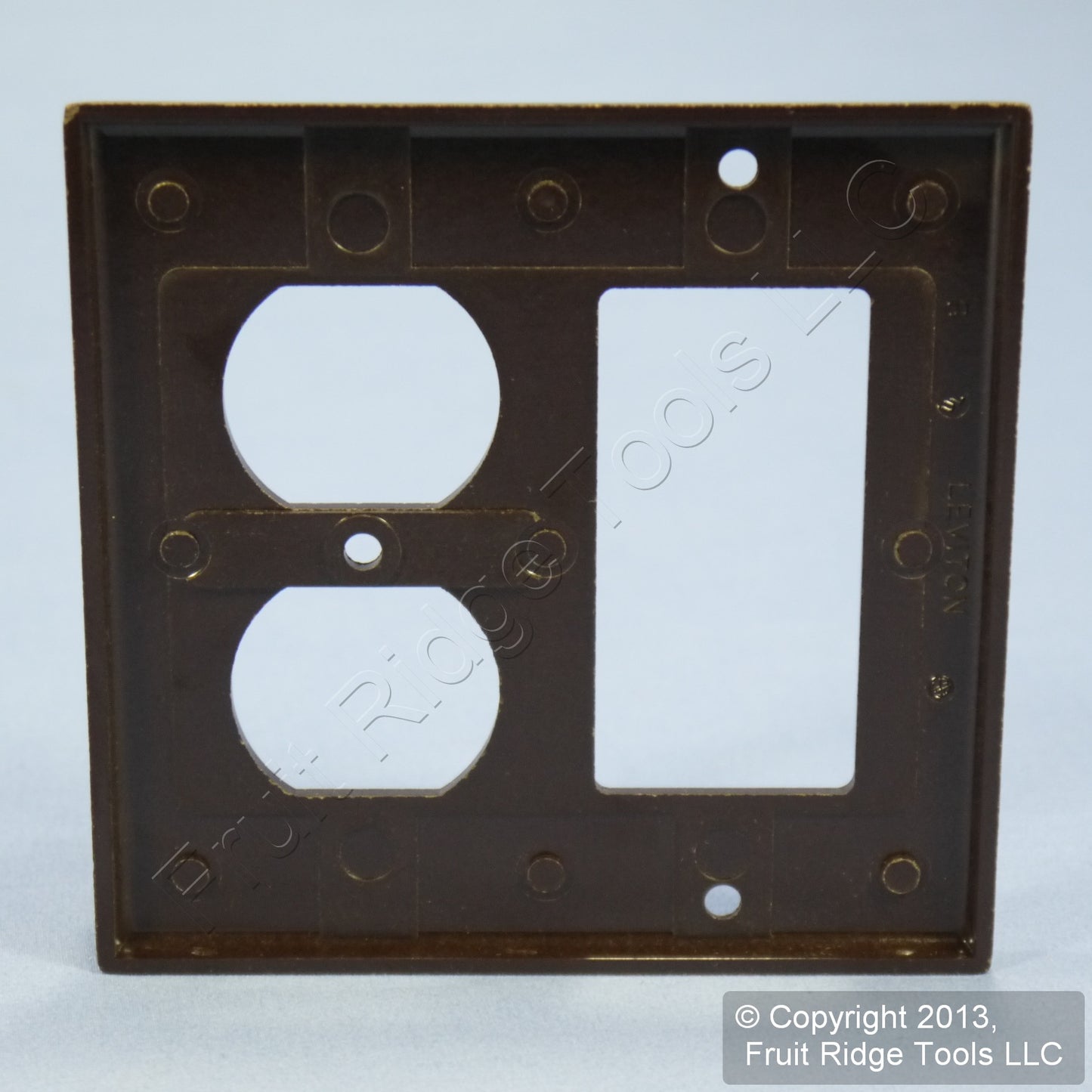 Leviton 80455-B Brown 2-Gang Duplex Outlet Decora GFI Plastic Standard Wallplate