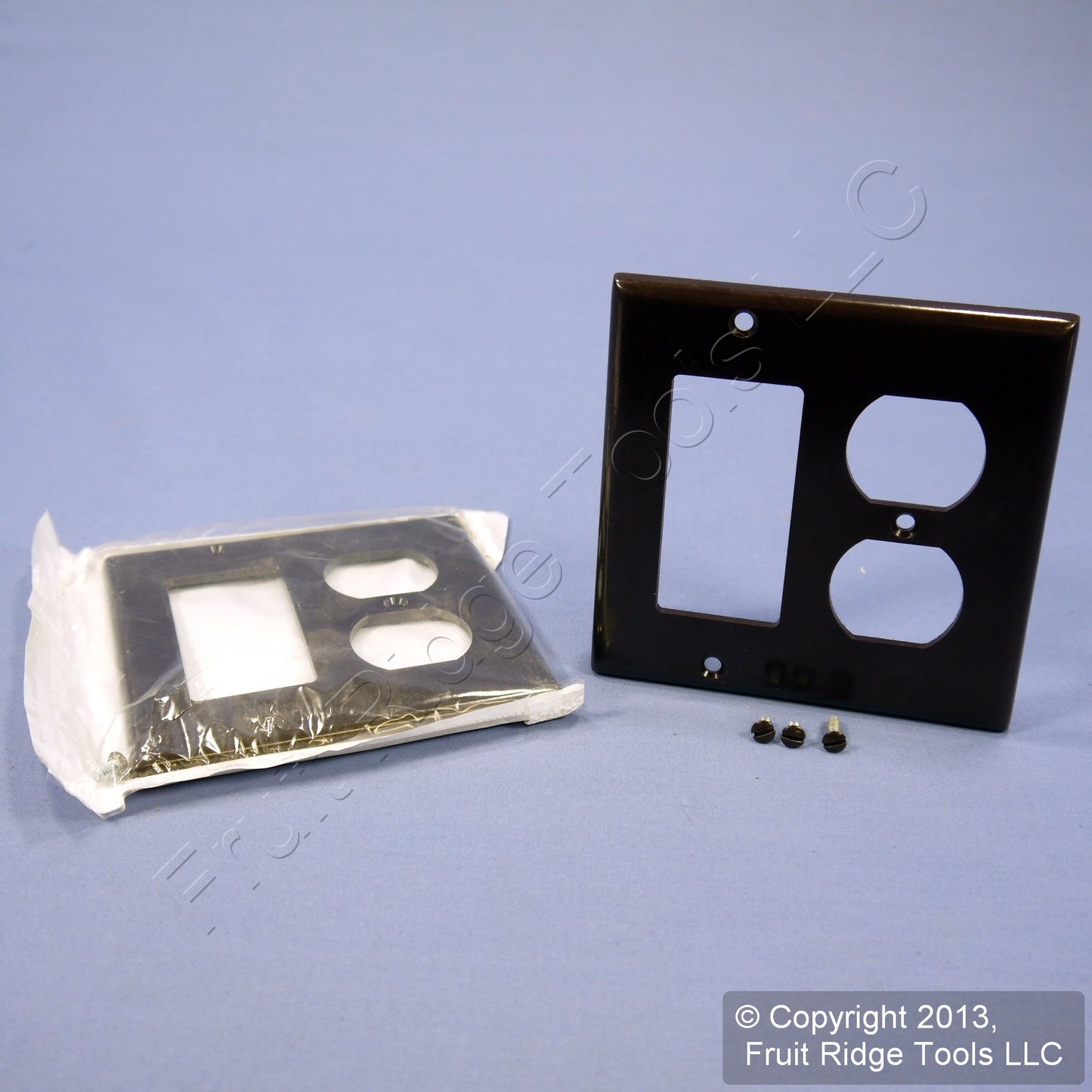 Leviton 80455-B Brown 2-Gang Duplex Decora Plastic Standard Wallplate Cover 2pcs