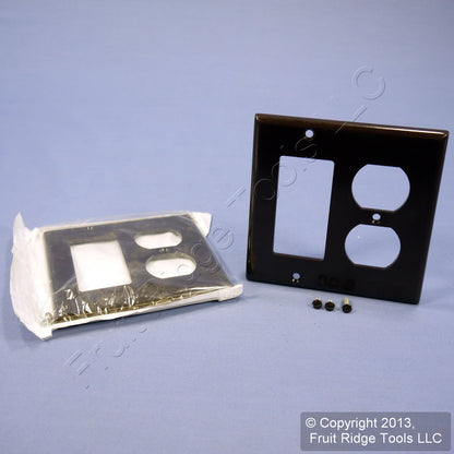 Leviton 80455-B Brown 2-Gang Duplex Decora Plastic Standard Wallplate Cover 2pcs