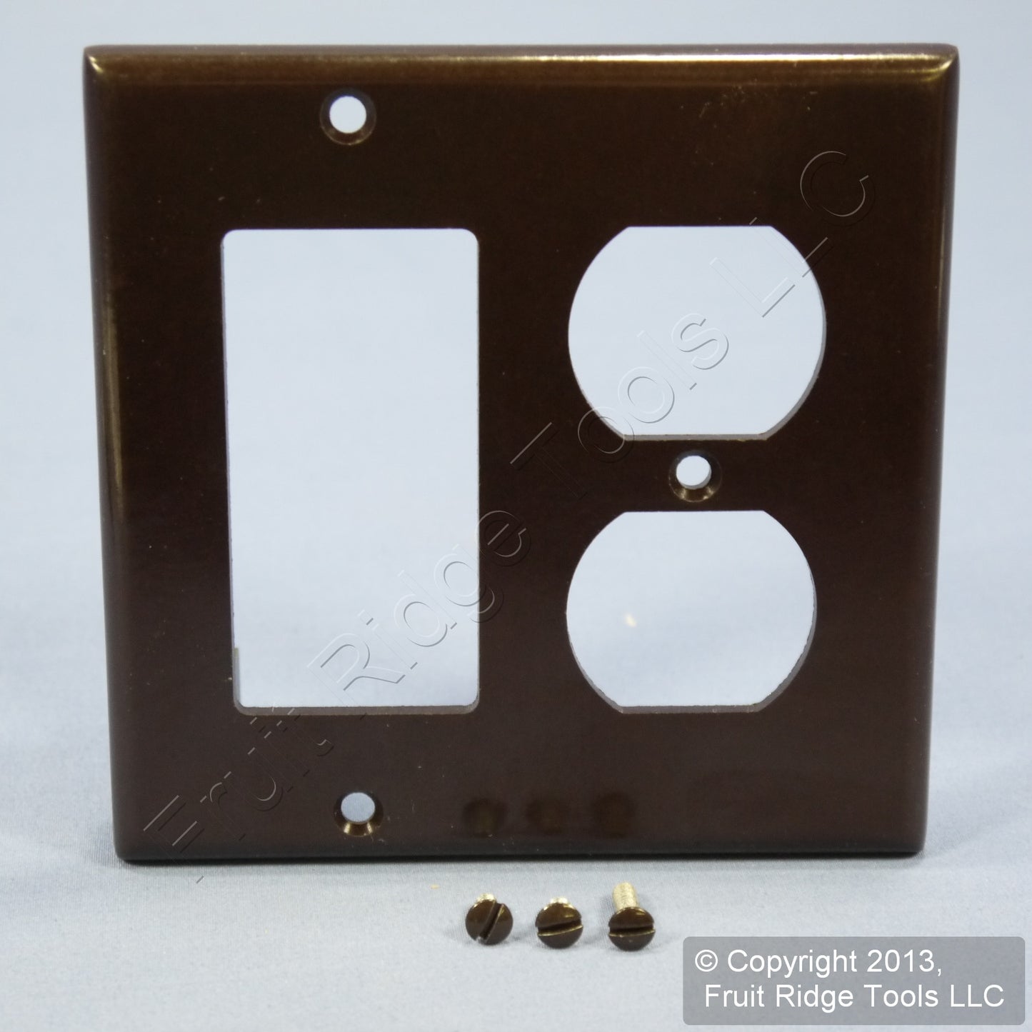 Leviton 80455-B Brown 2-Gang Duplex Decora Plastic Standard Wallplate Cover 2pcs