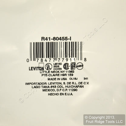 Leviton 80455-I Ivory 2-Gang Duplex Decora Plastic Standard Wallplates 100pcs