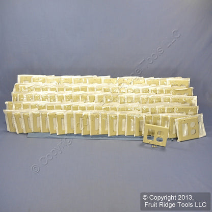 Leviton 80455-I Ivory 2-Gang Duplex Decora Plastic Standard Wallplates 100pcs