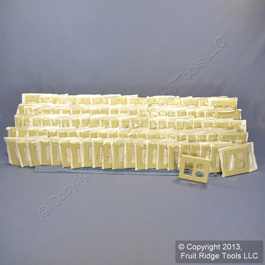Leviton 80455-I Ivory 2-Gang Duplex Decora Plastic Standard Wallplates 100pcs