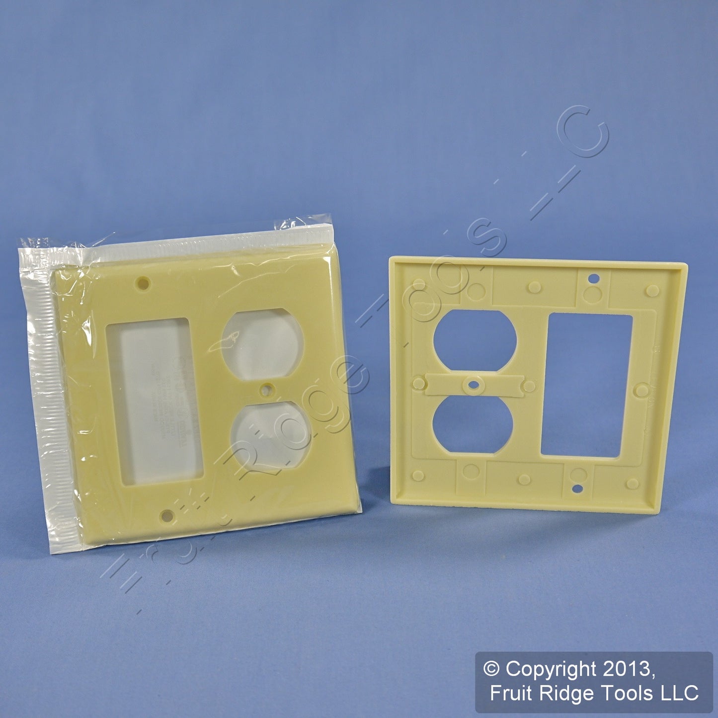 Leviton 80455-I Ivory 2-Gang Duplex Decora Plastic Standard Wallplate Cover 15pc