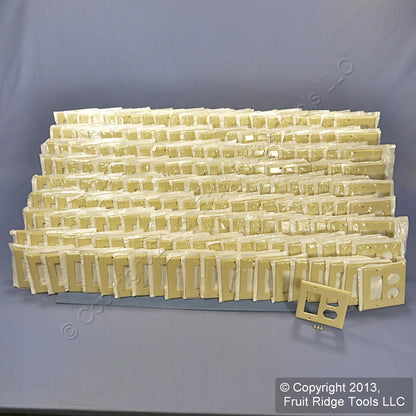 Leviton 80455-I Ivory 2-Gang Duplex Decora Plastic Standard Wallplates 200pcs
