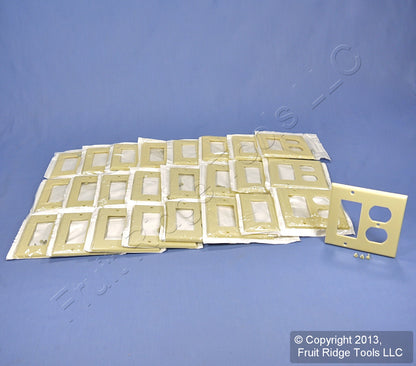 Leviton 80455-I Ivory 2-Gang Duplex Decora Plastic Standard Wallplate Cover 25pc