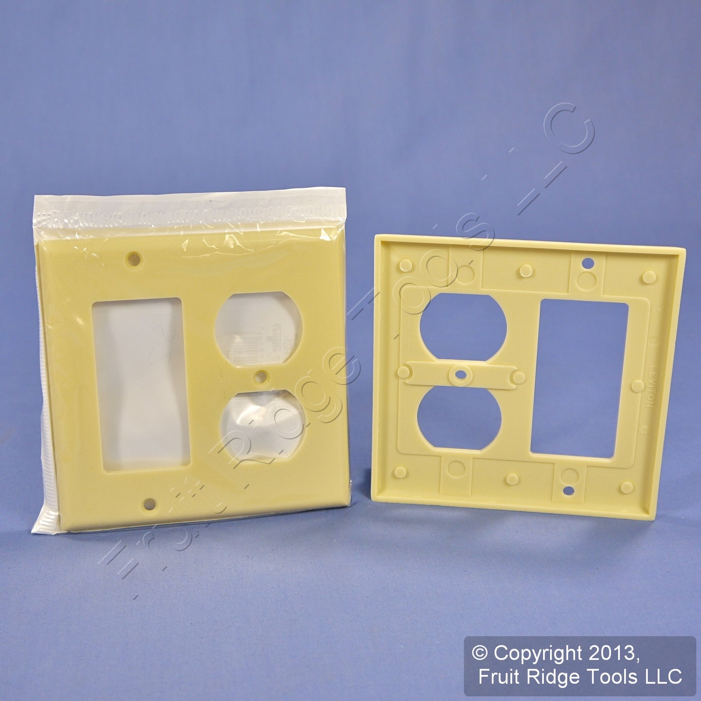 Leviton 80455-I Ivory 2-Gang Duplex Decora Plastic Standard Wallplate Cover 25pc