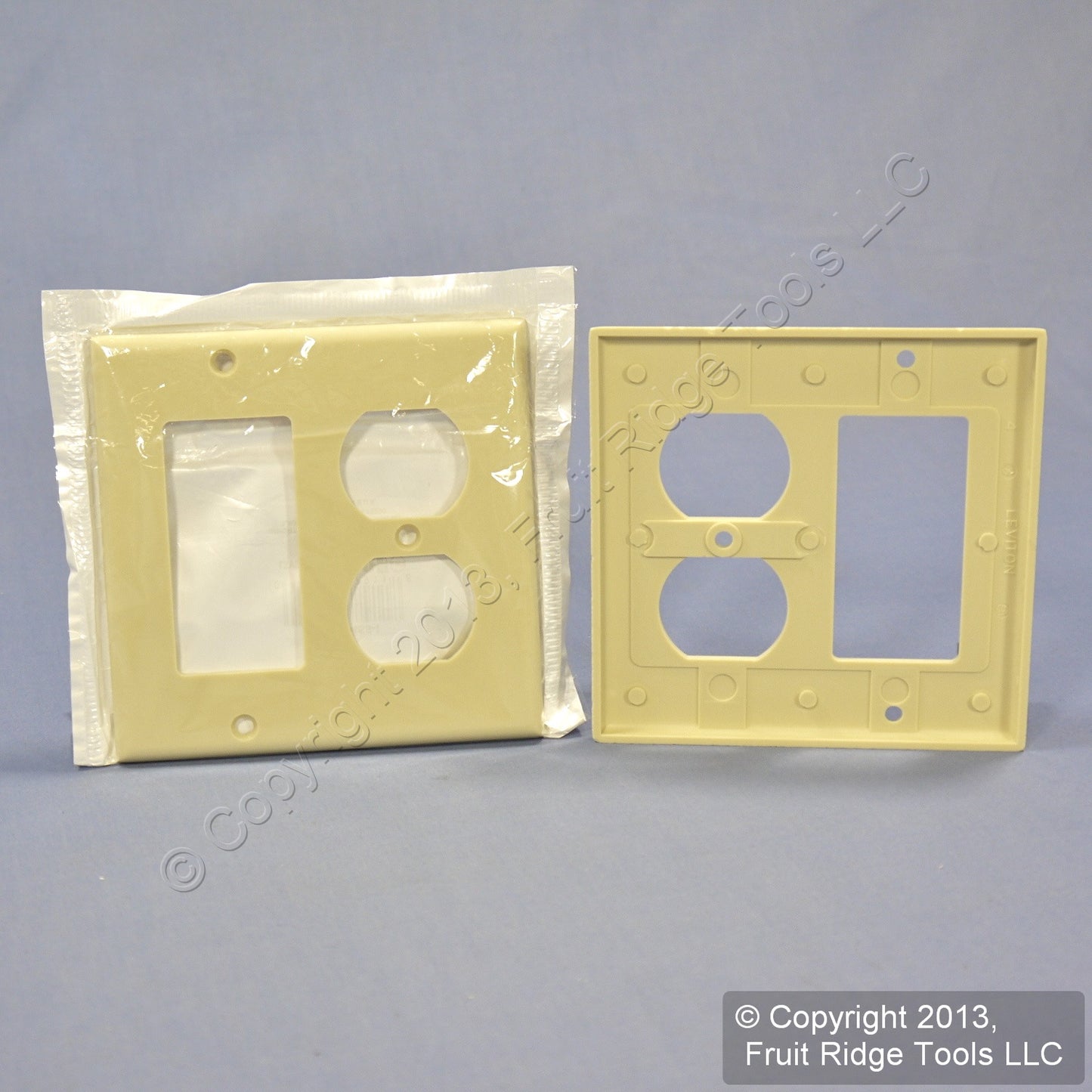 Leviton 80455-I Ivory 2-Gang Decora Gfci Receptacle Thermoset Wallplates 50-Pack