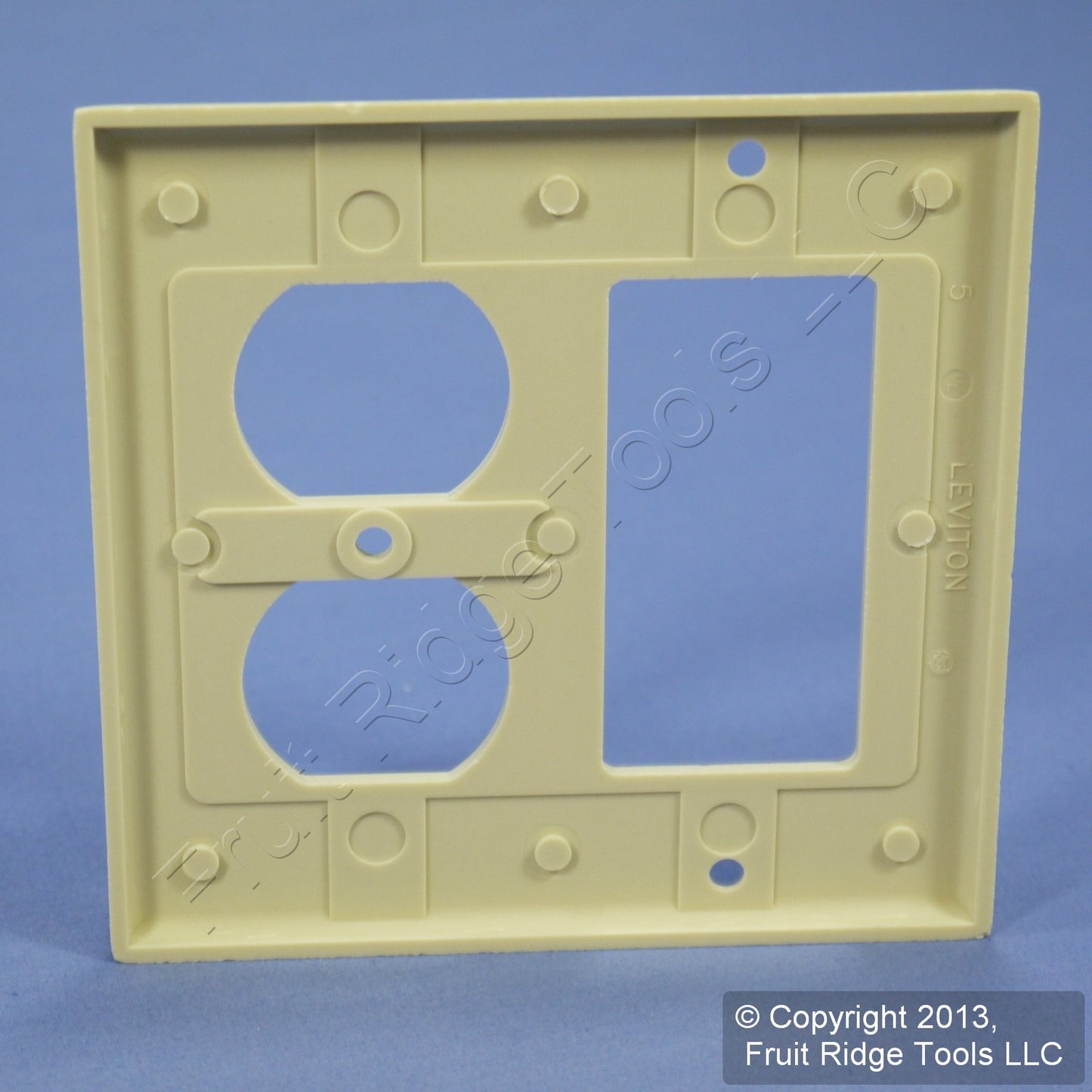 Leviton 80455-I Ivory 2-Gang Duplex Outlet Decora GFI Plastic Standard Wallplate