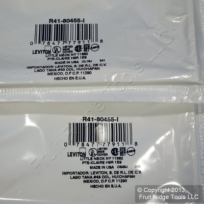 Leviton 80455-I Ivory 2-Gang Duplex Decora Plastic Standard Wallplate Cover 2pcs