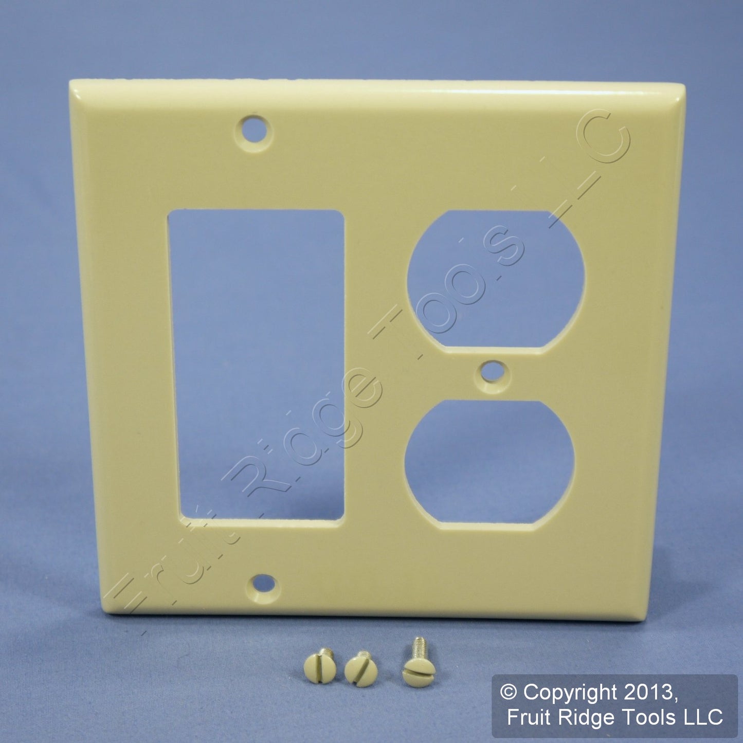Leviton 80455-I Ivory 2-Gang Duplex Decora Plastic Standard Wallplate Cover 2pcs