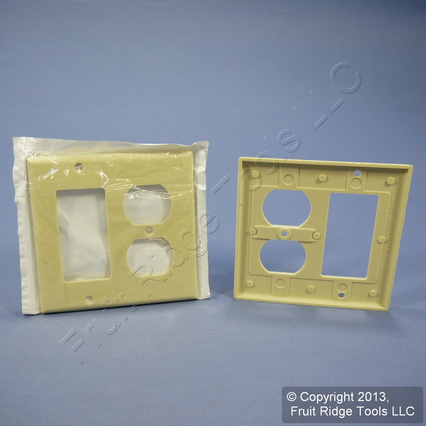 Leviton 80455-I Ivory 2-Gang Duplex Decora Plastic Standard Wallplate Cover 2pcs