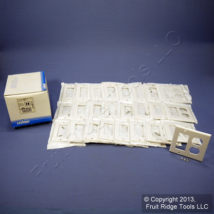 Leviton 80455-W White 2-Gang Duplex Decora Plastic Standard Wallplate Cover 25pc
