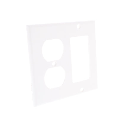 Leviton 80455-W White 2-Gang Decora Duplex Receptacle Thermoset Wallplate 15pcs