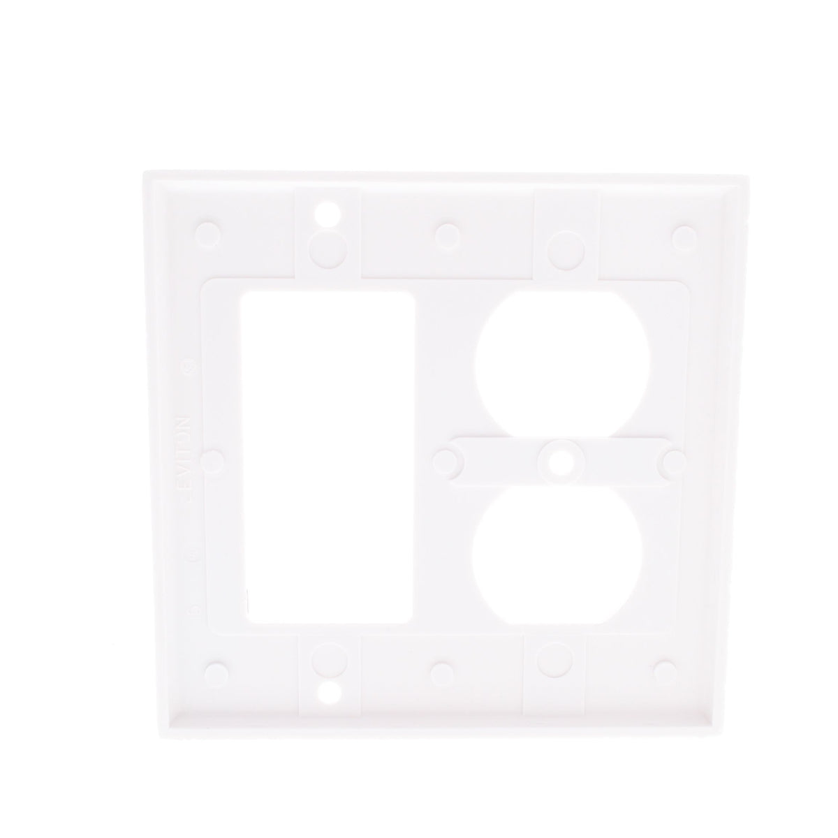 Leviton 80455-W White 2-Gang Decora Duplex Receptacle Thermoset Wallplate 15pcs