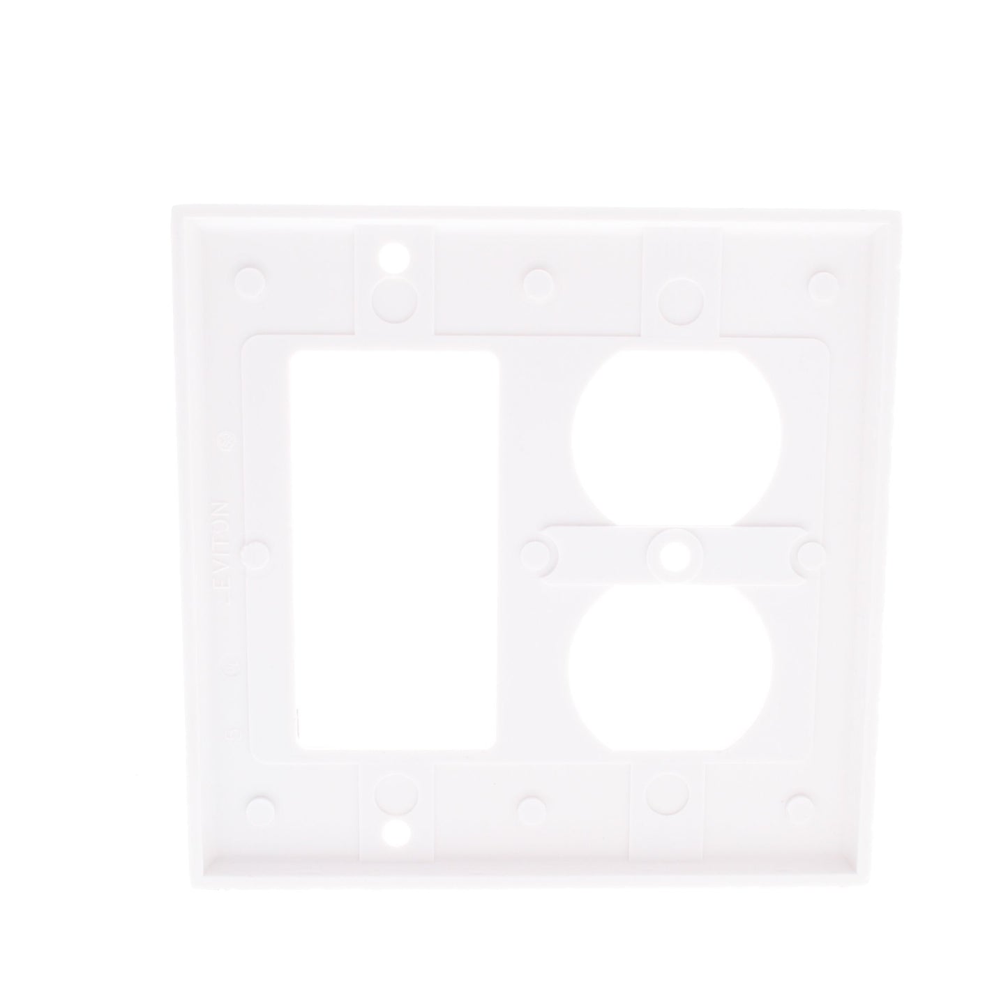 Leviton 80455-W White 2-Gang Decora Duplex Receptacle Thermoset Wallplate 15pcs