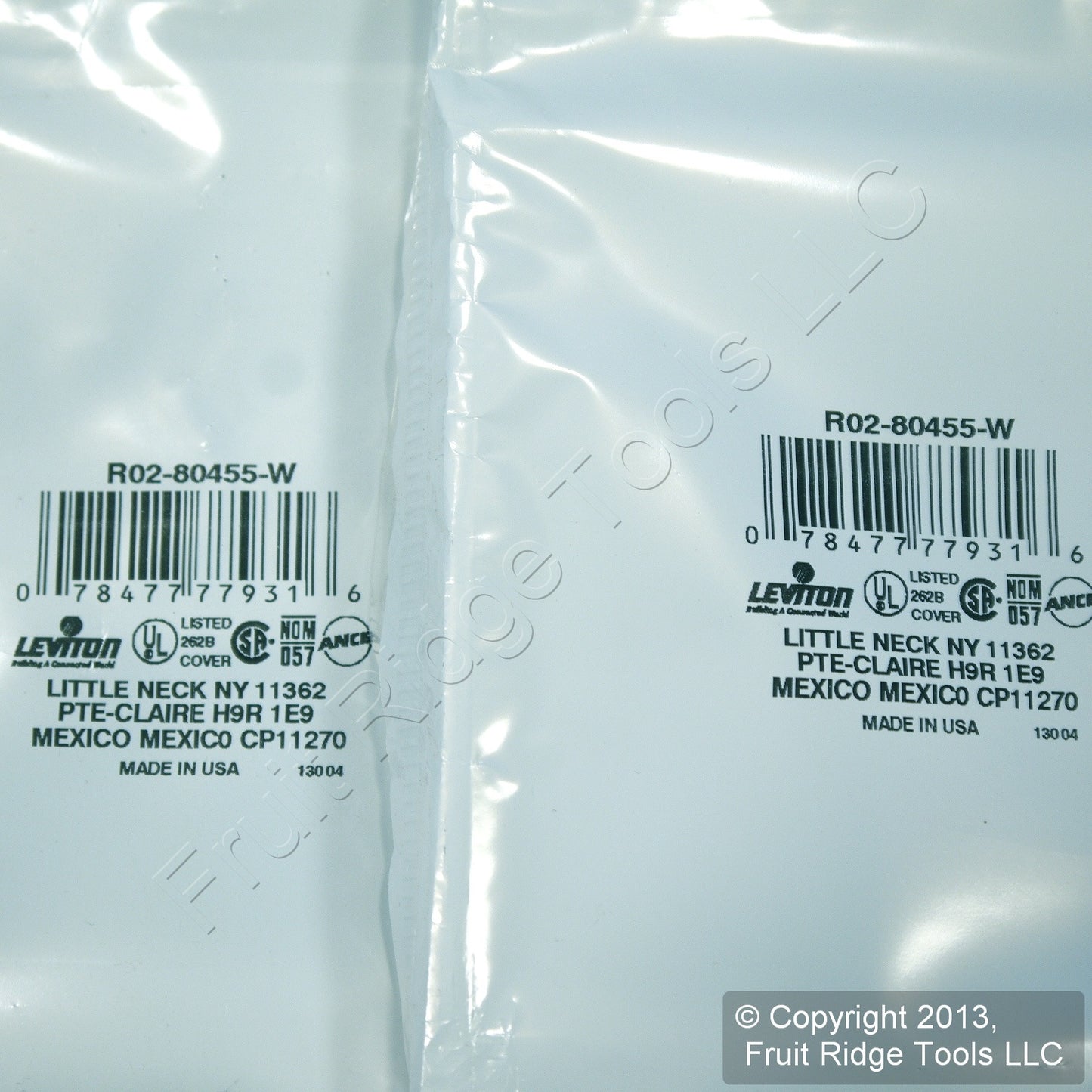 Leviton 80455-W White 2-Gang Duplex Decora Plastic Standard Wallplate Cover 2pcs