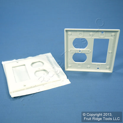 Leviton 80455-W White 2-Gang Duplex Decora Plastic Standard Wallplate Cover 2pcs
