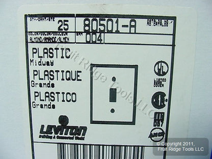 Leviton 80501-A Almond 1-Gang Toggle Switch Plastic Midway Wallplates 25-pack