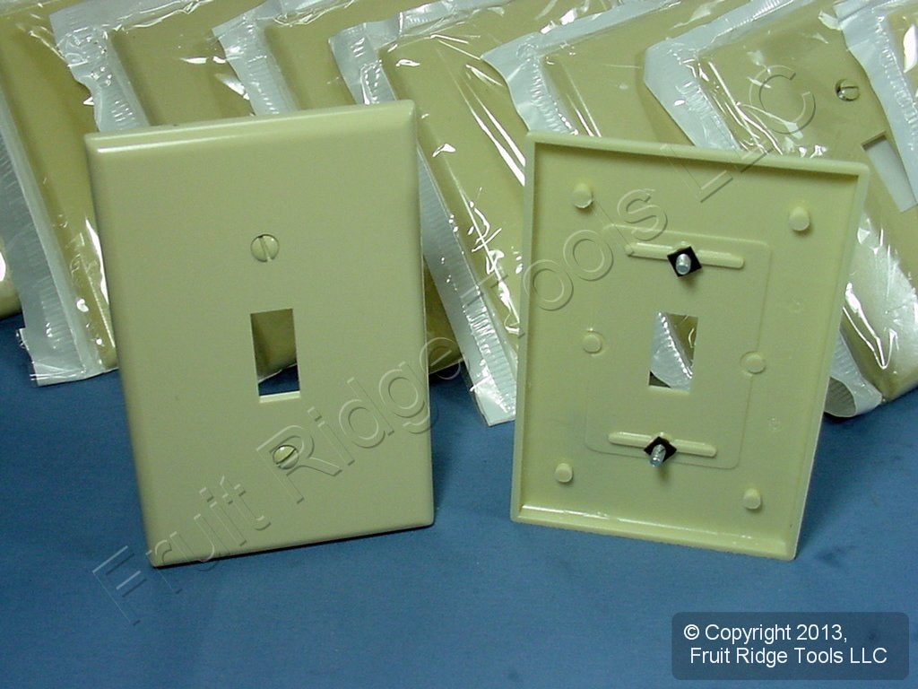 Leviton 80501-I Ivory 1-Gang Toggle Switch Plastic Midway Wallplates 100-pack