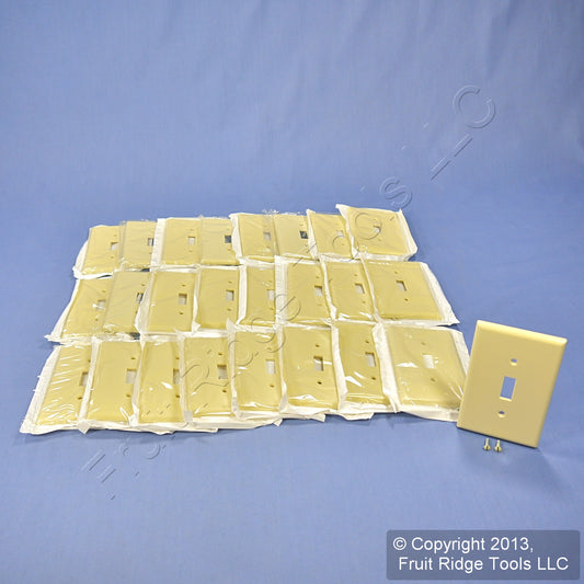Leviton 80501-I Ivory 1-Gang Toggle Switch Plastic Midway Wallplate Covers 25pcs