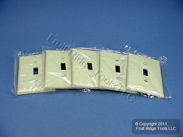 Leviton 80501-I Ivory 1-Gang Toggle Switch Plastic Midway Wallplate Covers 5pcs