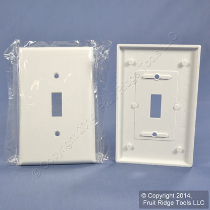 10 Leviton White Midway Toggle Switch Cover Wallplate 1Gang Switchplates 80501-W