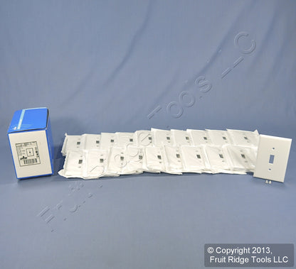 Leviton 80501-W White 1-Gang Toggle Switch Plastic Midway Wallplate Covers 20pcs