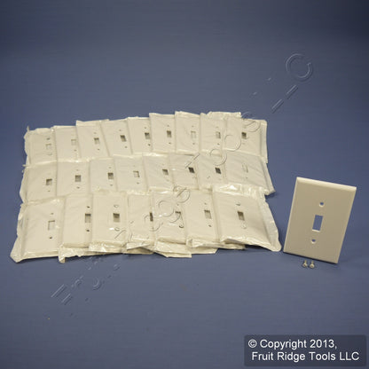 Leviton 80501-W White 1-Gang Toggle Switch Plastic Midway Wallplate Covers 25pcs