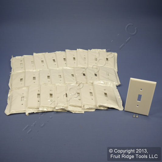 Leviton 80501-W White 1-Gang Toggle Switch Plastic Midway Wallplate Covers 25pcs