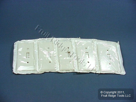Leviton 80501-W White 1-Gang Toggle Switch Plastic Midway Wallplate Covers 5pcs