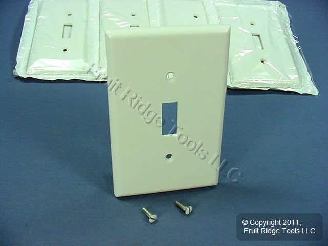 Leviton 80501-W White 1-Gang Toggle Switch Plastic Midway Wallplate Covers 5pcs