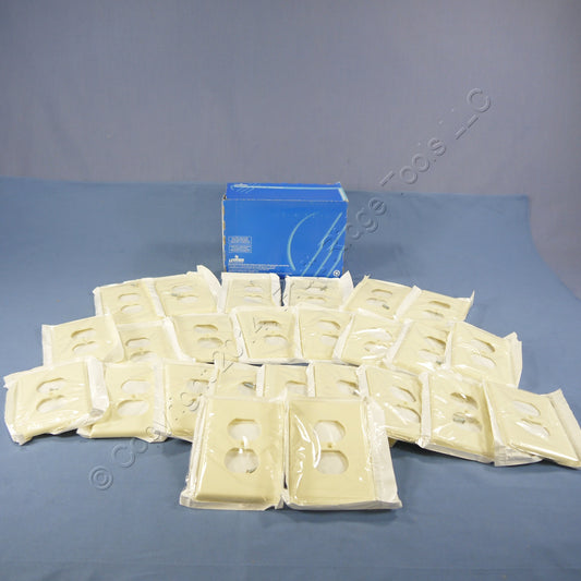 Leviton 80503-A Almond Duplex Outlet Receptacle Midway Wallplate Covers 25-pack