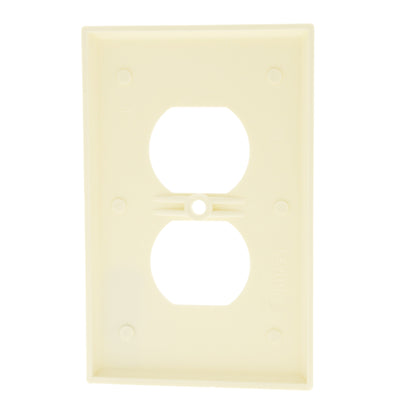 Leviton 80503-A Almond 1-Gang Duplex Outlet Plastic Midway Wallplate Cover Plate