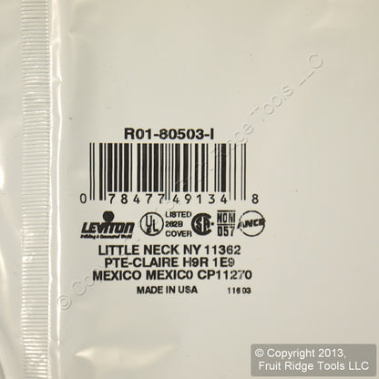 Leviton 80503-I Ivory 1-Gang Midway Wallplates Outlet Thermoset Covers 150-Pack
