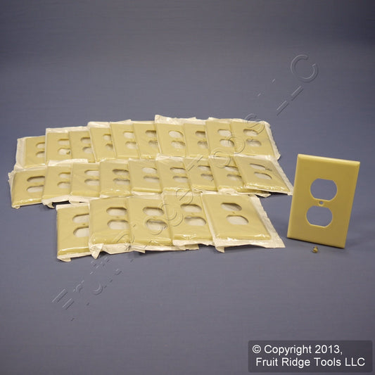 Leviton 80503-I Ivory 1-Gang Duplex Outlet Plastic Midway Wallplate Covers 25pcs