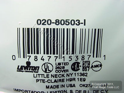 Leviton 80503-I Ivory 1-Gang Duplex Outlet Plastic Midway Wallplate Cover 3-pack