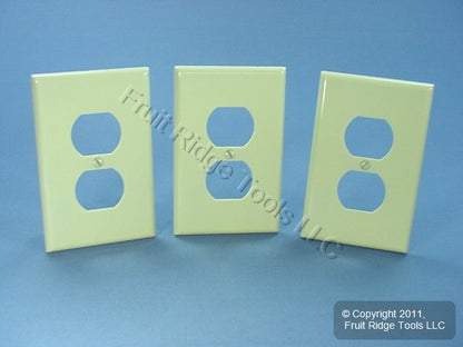 Leviton 80503-I Ivory 1-Gang Duplex Outlet Plastic Midway Wallplate Cover 3-pack