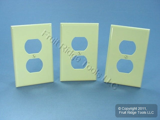 Leviton 80503-I Ivory 1-Gang Duplex Outlet Plastic Midway Wallplate Cover 3-pack