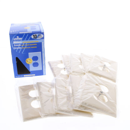 Leviton 80503-IMP Ivory 1-Gang Duplex Outlet Plastic Midway Wallplates 10pcs