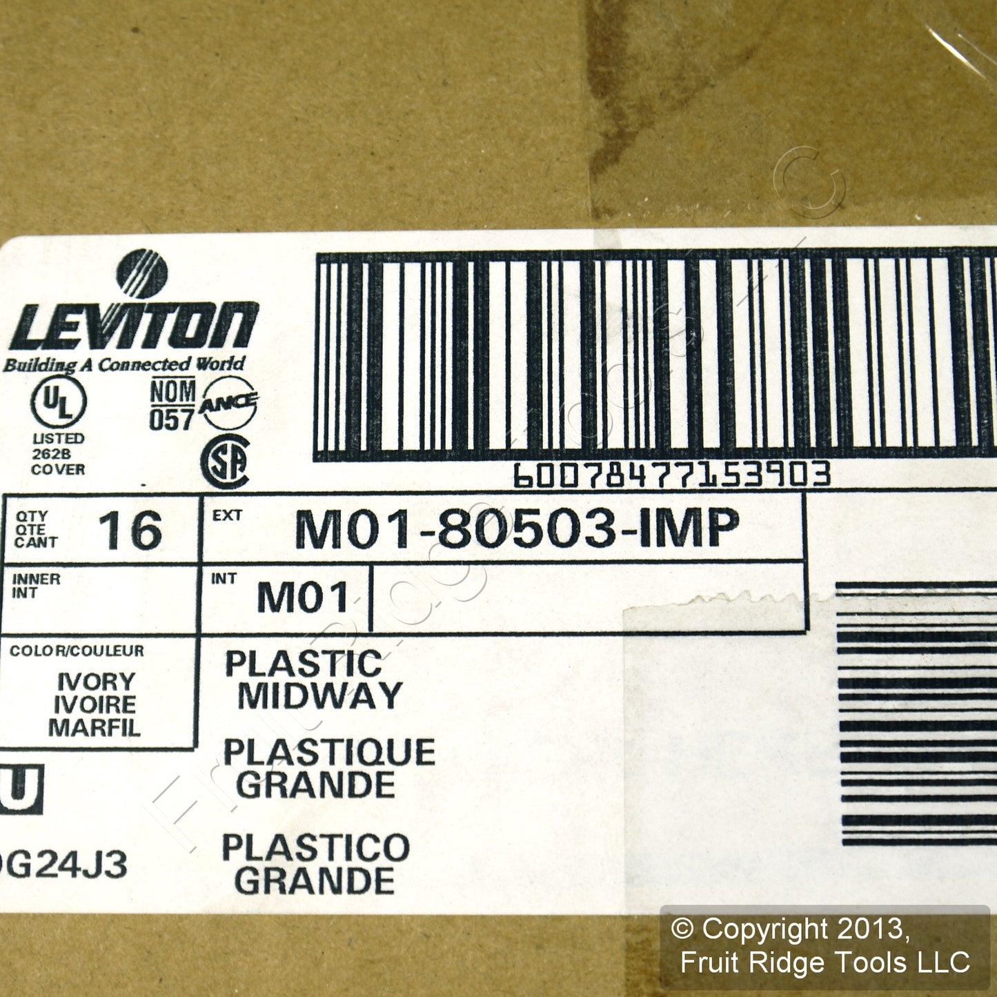 Leviton 80503-IMP Ivory 1-Gang Duplex Outlet Plastic Midway Wallplates 10pcs