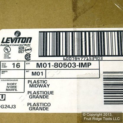 Leviton 80503-IMP Ivory 1-Gang Duplex Outlet Plastic Midway Wallplates 10pcs