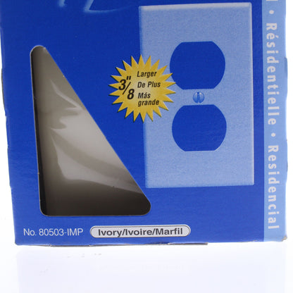 Leviton 80503-IMP Ivory 1-Gang Duplex Outlet Midway Plastic Wallplates 20pcs