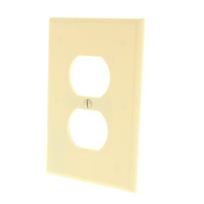 Leviton 80503-IMP Ivory 1-Gang Duplex Outlet Plastic Midway Wallplates 10pcs