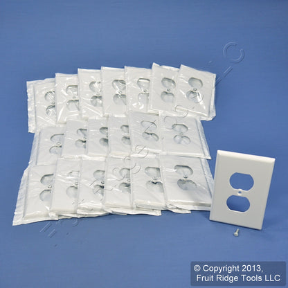 Leviton 80503-W White 1-Gang Duplex Outlet Plastic Midway Wallplate Covers 20pcs
