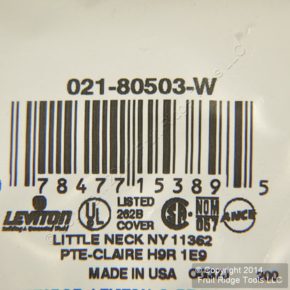 Leviton 80503-W White 1-Gang Duplex Outlet Plastic Midway Wallplate Cover Plate