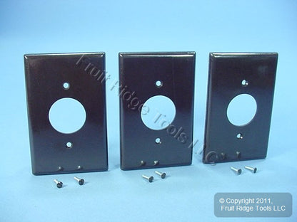 Leviton 80504 Brown 1-Gang 1.406in. Outlet Plastic Midway Wallplate Cover 3pcs