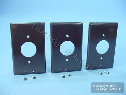 Leviton 80504 Brown 1-Gang 1.406in. Outlet Plastic Midway Wallplate Cover 3pcs