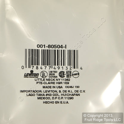 Leviton 80504-I Ivory 1-Gang 1.406in. Outlet Plastic Midway Wallplate Cover 3pcs